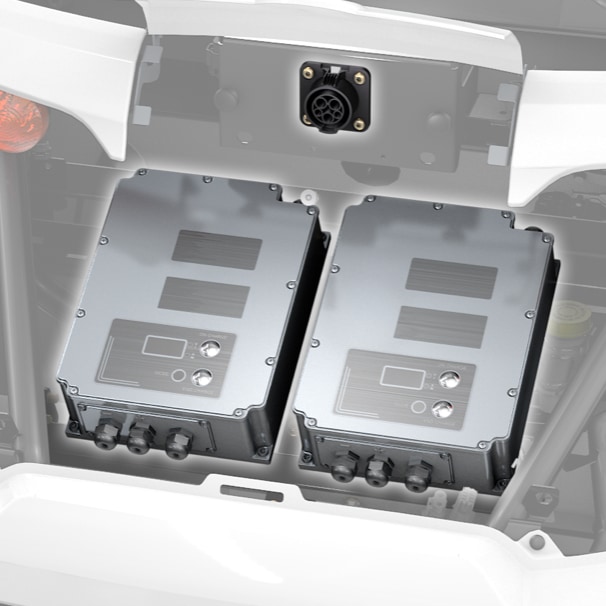 Close up of electric vehicle battery charger