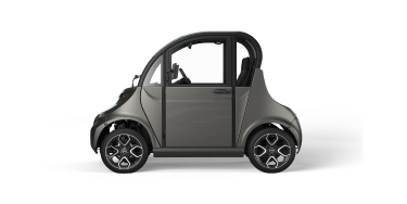 A silver electric vehicle