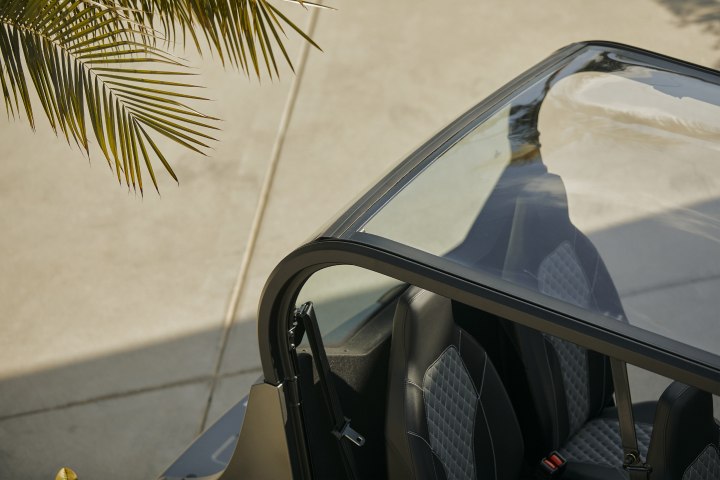 Close up of electric vehicle clear