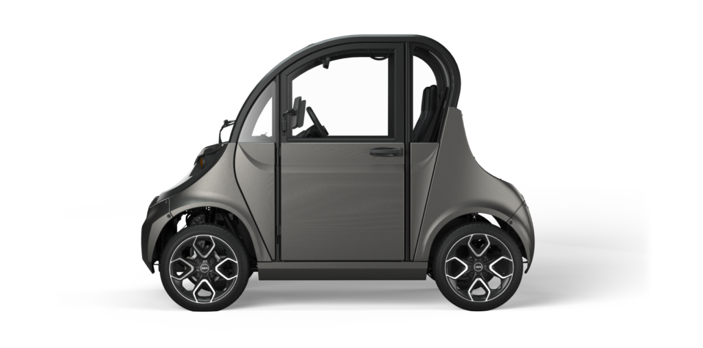 A gray electric vehicle