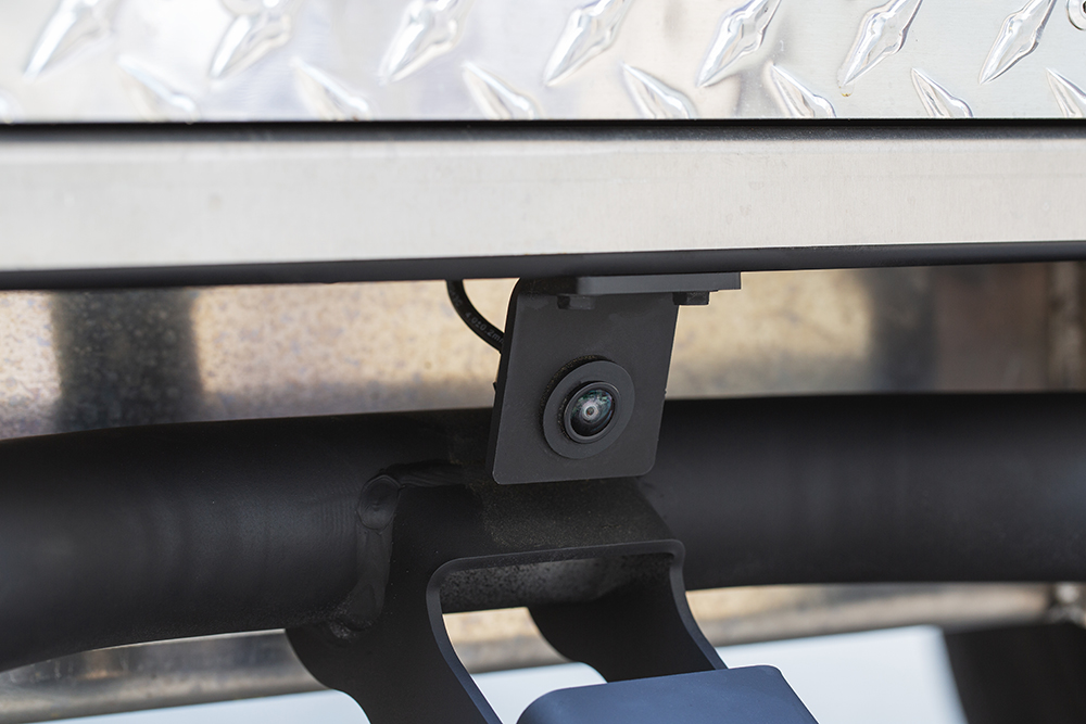 Close up of electric vehicle backup camera