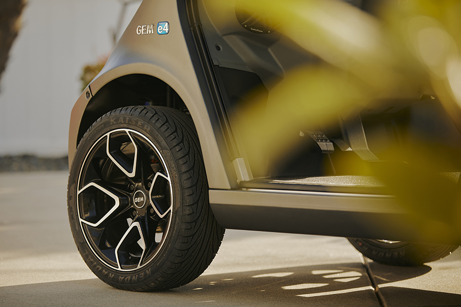 Close up of electric vehicle wheel