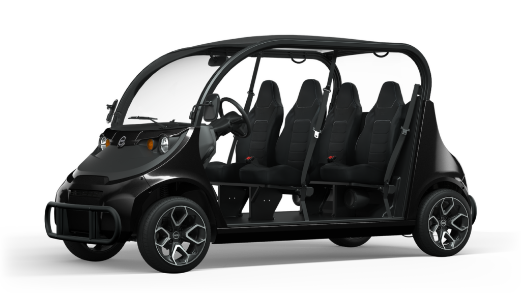 GEM e4 electric vehicle in black