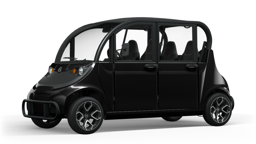 GEM e4 electric vehicle in black